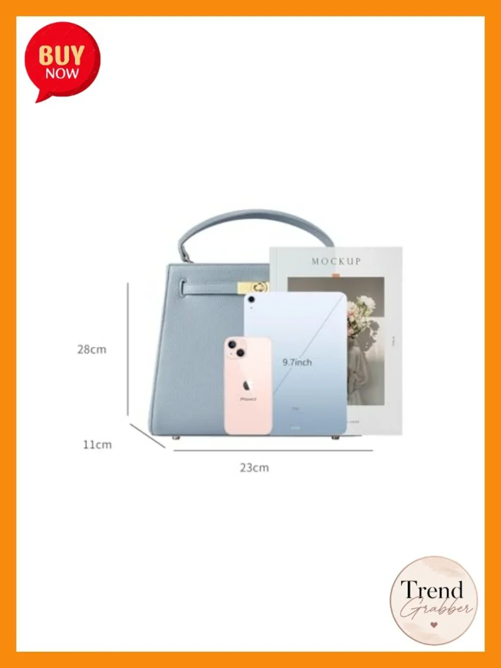 Faux Leather Satchel Handbag with Crossbody Strap